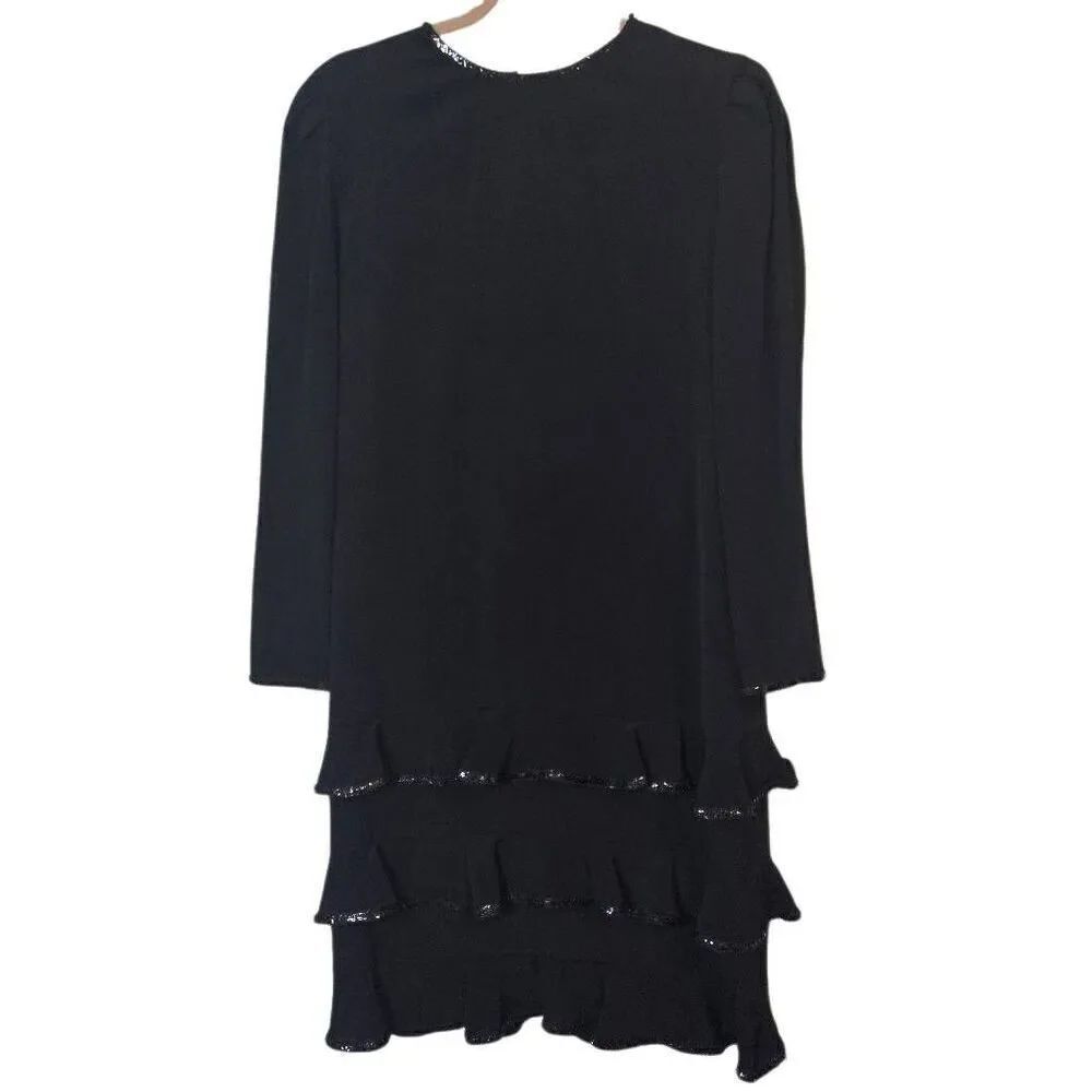 Vintage Maggy London black dress, long sleeved.  Size 8.
